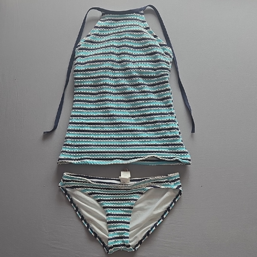 Striped Halter Neck Swim Set